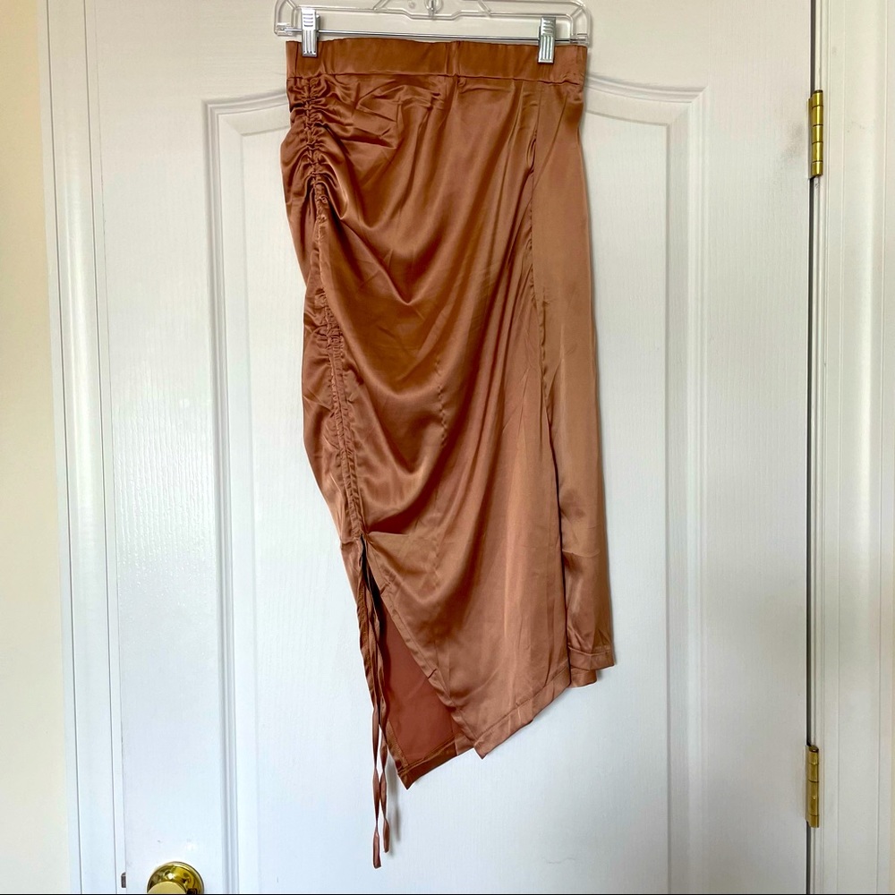 Satin Gold/Copper Drawstring Skirt